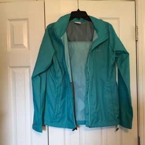 Columbia Teal Ladies Rain Jacket SZ L